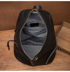 Cool Black Leather Mens Sling Bags Crossbody Pack Black Backpack Sling Pack Chest Bags for men - iwalletsmen