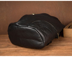 Cool Black Leather Mens Sling Bags Crossbody Pack Black Backpack Sling Pack Chest Bags for men - iwalletsmen