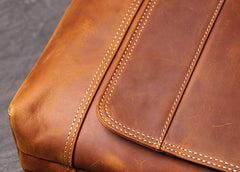 Brown Leather Mens 12 inches Large Laptop Side Bag Courier Bag Messenger Bag Postman Bag For Men - iwalletsmen