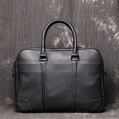 Black Leather Mens 15 inches Large Laptop Work Bag Handbag Briefcase Shoulder Bags Business Bags For Men - iwalletsmen