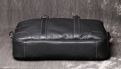 Black Leather Mens 15 inches Large Laptop Work Bag Handbag Briefcase Shoulder Bags Business Bags For Men - iwalletsmen
