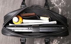 Black Leather Mens 15 inches Large Laptop Work Bag Handbag Briefcase Shoulder Bags Business Bags For Men - iwalletsmen