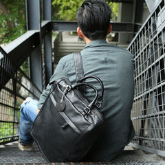 Black Leather Mens Backpack Travel Backpack Laptop Backpack for men - iwalletsmen