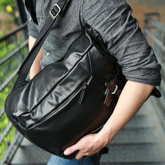 Black Leather Mens Backpacks Travel Backpacks Laptop Backpack for men - iwalletsmen