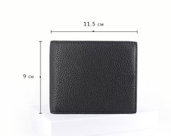 Black Leather Mens Bifold Small Wallet Front Pocket Wallet Slim Small Wallet for Men - iwalletsmen