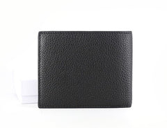 Black Leather Mens Bifold Small Wallet Front Pocket Wallet Slim Small Wallet for Men - iwalletsmen