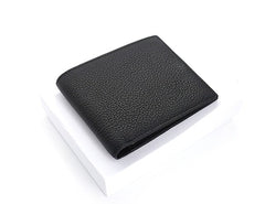 Black Leather Mens Bifold Small Wallet Front Pocket Wallet Slim Small Wallet for Men - iwalletsmen
