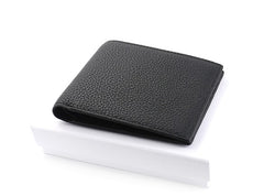 Black Leather Mens Bifold Small Wallet Front Pocket Wallet Slim Small Wallet for Men - iwalletsmen