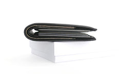 Black Leather Mens Bifold Small Wallet Front Pocket Wallet Slim Small Wallet for Men - iwalletsmen