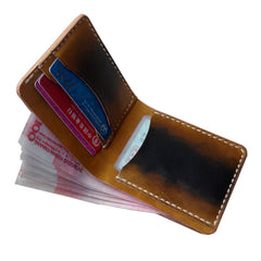 Black Leather Mens Bifold Small Wallet Leather Small Wallets for Men - iwalletsmen