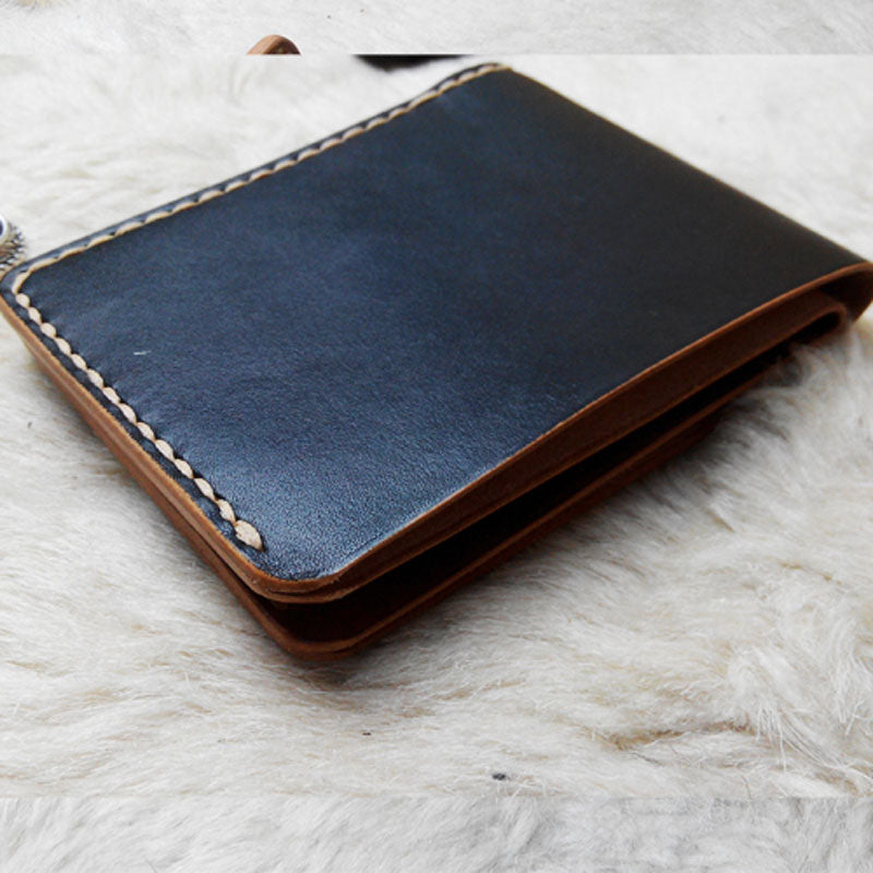 Black Leather Mens Bifold Small Wallet Leather Small Wallets for Men - iwalletsmen
