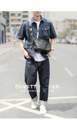 Black Leather Mens Casual 10