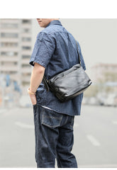 Black Leather Mens Casual 10