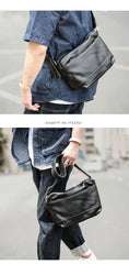 Black Leather Mens Casual 10