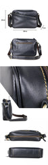 Black Leather Mens Casual Small Courier Bags Messenger Bag Amber Brown Postman Bags For Men - iwalletsmen