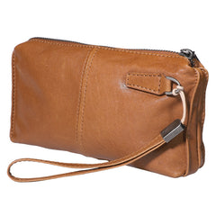 Tan Leather Mens Long Clutch Wallet Leather Wallet Black Wristlet Clutch Wallet for Men - iwalletsmen