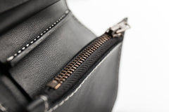 Black Leather Mens billfold Biker Wallet Bifold Small Biker Chain Wallet For Men - iwalletsmen