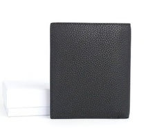 Black Leather Mens Slim Bifold Small Wallet Front Pocket Wallet Small Wallet for Men - iwalletsmen
