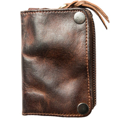 Black Leather Mens Small Car Key Wallet Dark Brown Key Holder Coin Purse Card Holder For Men - iwalletsmen