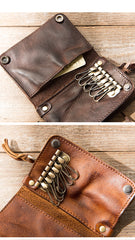 Black Leather Mens Key Holder Wallet Car Key Wallet Key Holder Card Holder For Men - iwalletsmen