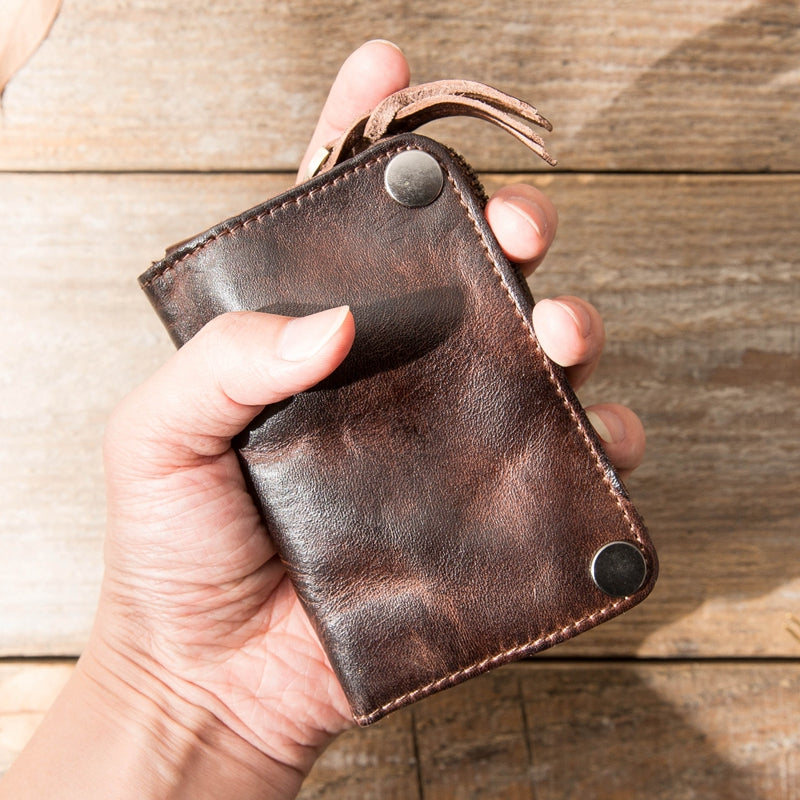 Black Leather Key Pouch, Men's Leather Accessories