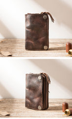 Black Leather Mens Key Holder Wallet Car Key Wallet Key Holder Card Holder For Men - iwalletsmen