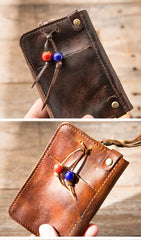 Black Leather Mens Key Holder Wallet Car Key Wallet Key Holder Card Holder For Men - iwalletsmen