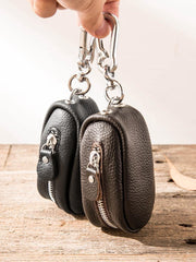 Black Leather Mens Small Car Key Wallets Brown Key Holder Car Key Pouch For Men - iwalletsmen