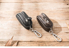 Black Leather Mens Small Car Key Wallets Brown Key Holder Car Key Pouch For Men - iwalletsmen