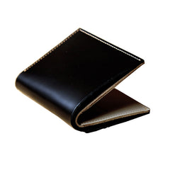 Black Leather Mens Small Wallet Bifold Wallet for Men - iwalletsmen