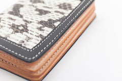 Black Leather Mens Snakeskin billfold Wallet Bifold Front Pocket SnakeSkin Small Wallet For Men - iwalletsmen