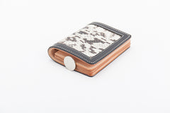 Black Leather Mens Snakeskin billfold Wallet Bifold Front Pocket SnakeSkin Small Wallet For Men - iwalletsmen