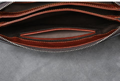Black Leather Mens Brown Business Long Wallet Clutch Bag Wristlet Wallet For Men - iwalletsmen