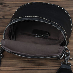 Black MENS LEATHER FANNY PACK Messenger Bag BUMBAG Side Bag WAIST BAGS Belt Pouch For Men - iwalletsmen