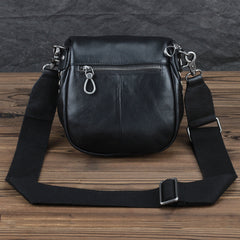 Black MENS LEATHER FANNY PACK Messenger Bag BUMBAG Side Bag WAIST BAGS Belt Pouch For Men - iwalletsmen
