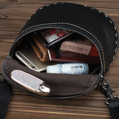 Black MENS LEATHER FANNY PACK Messenger Bag BUMBAG Side Bag WAIST BAGS Belt Pouch For Men - iwalletsmen