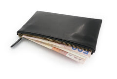 Black Mens Leather Zipper Slim Long Wallet Phone Long Wallet for Men - iwalletsmen