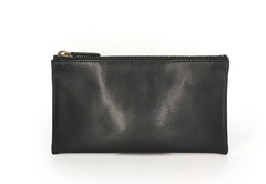 Black Mens Leather Zipper Slim Long Wallet Phone Long Wallet for Men - iwalletsmen