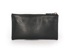 Black Mens Leather Zipper Slim Long Wallet Phone Long Wallet for Men - iwalletsmen