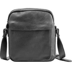 Black Small Leather Mens Shoulder Bags Messenger Bags for Men - iwalletsmen