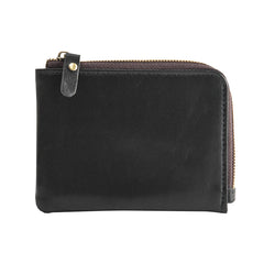 Black Soft Leather Mens Small Wallet Brown Coin Wallet Front Pocket Wallet billfold Wallet for Men - iwalletsmen