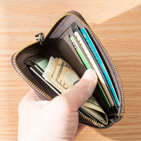 Black Soft Leather Mens Small Wallet Brown Coin Wallet Front Pocket Wallet billfold Wallet for Men - iwalletsmen