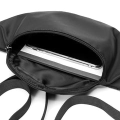 Fashion Black Nylon Mens Fanny Pack Sling Bag Hip Bag Black One Shoulder Backpack for Men - iwalletsmen