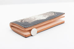 Cool Black Snakeskin Leather Mens Long Wallet Handmade Bifold Long Wallet For Men - iwalletsmen
