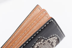 Cool Black Snakeskin Leather Mens Long Wallet Handmade Bifold Long Wallet For Men - iwalletsmen