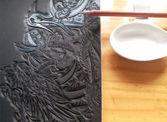 Black Handmade Tooled Indian Chief Skull Leather Mens Long Wallet Bifold Long Wallet For Men - iwalletsmen
