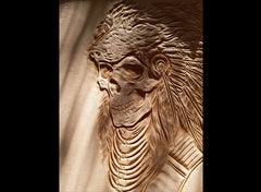 Black Handmade Tooled Indian Chief Skull Leather Mens Long Wallet Bifold Long Wallet For Men - iwalletsmen