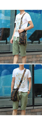 Black Denim Mens Casual Small Belt Bag Fanny Pack Messenger Bag Green Jean Waist Bag DropLeg Bags For Men - iwalletsmen