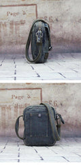 Blue Denim Mens Casual Small Vertical Messenger Bag Jean Side Bag Courier Bag For Men - iwalletsmen