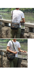 Blue Denim Mens Fashion Small inches Messenger Bag Jean Blue Small Postman Bag Courier Bag For Men - iwalletsmen